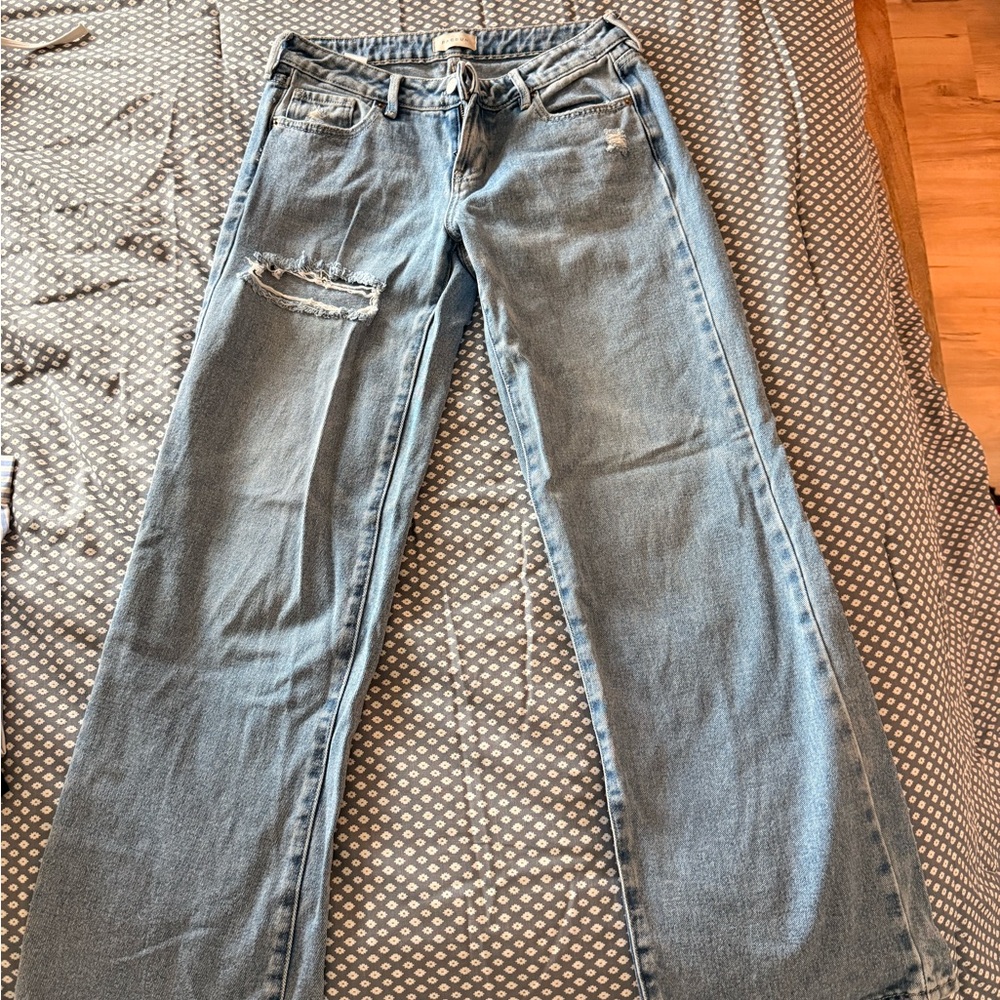 Pacsun Light Blue Low Rise Wide Leg